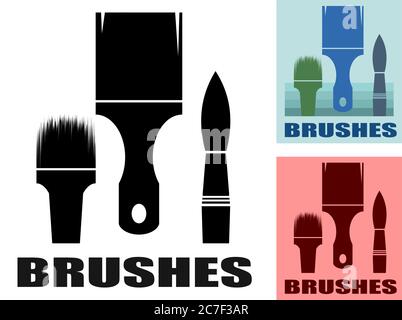 Brush logo vector. Isolated on white background. Paint brush symbol. Artist, painter. Tool for paint and glue. Stock Vector