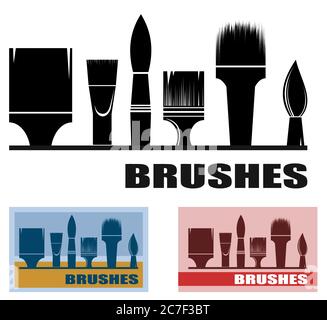 Brush logo vector. Isolated on white background. Paint brush symbol. Artist, painter. Tool for paint and glue. Stock Vector