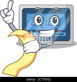Digital timer mascot character style with a menu on his hand Stock Vector