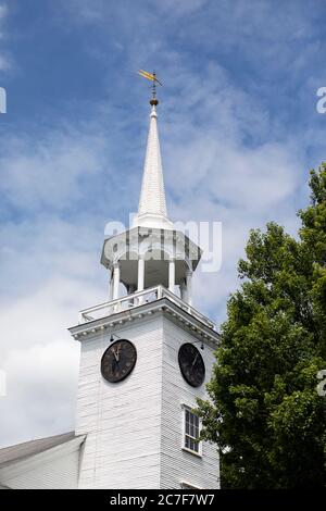 First Parish Church United (Congregational UCC and Unitarian) on Main Street in Westford, Massachusetts, USA. Stock Photo