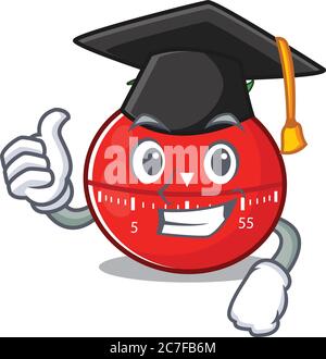 https://l450v.alamy.com/450v/2c7fb6m/tomato-kitchen-timer-caricature-picture-design-with-hat-for-graduation-ceremony-2c7fb6m.jpg