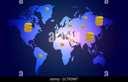whole world is suffering from economic conditions Stock Vector