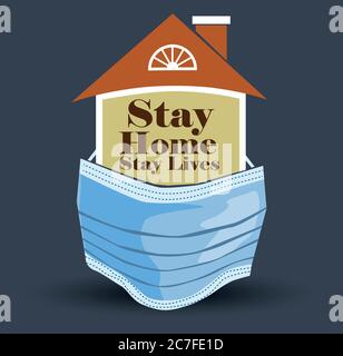 Stay home, stay safe - Lettering typography poster with text for self quarantine times. Corona virus (covid 19) campaign to stay at home. lifestyle ac Stock Vector