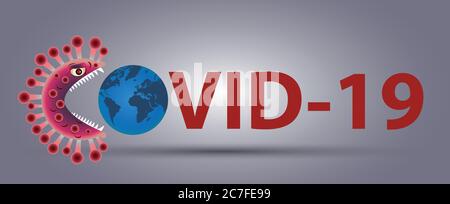 Stop Covid-19 Sign & Symbol, vector Illustration, Typography Design, World Health Organization WHO introduced new official name for Coronavirus diseas Stock Vector