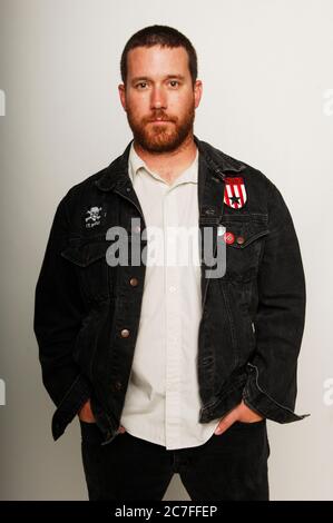 Exclusive portrait of singer/solo artist Chuck Ragan of Hot Water Music at the Verizon Wireless Amphitheater in Irvine. Credit: Jared Milgrim/The Photo Access Stock Photo