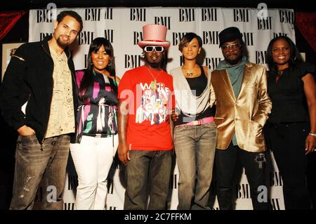 (LR) Makeba Riddick and TPain at the BMI Panel at the Key Club in W