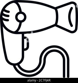 Modern hair dryer icon. Outline modern hair dryer vector icon for web design isolated on white background Stock Vector