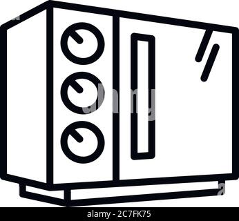 Old microwave icon. Outline old microwave vector icon for web design isolated on white background Stock Vector