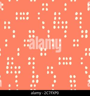 Retro Geo Dotted Shapes Vector Seamless Pattern. Abstract Geometric Background Stock Vector