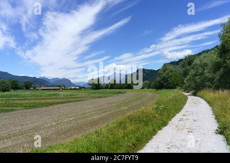 Cycleway of the Adda river near Brivio, Lecco, Lombardy, Italy Stock Photo