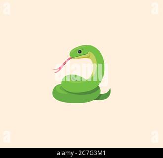 Vector isolated Snake icon. Snake color illustration Stock Vector