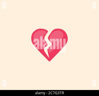 Heart break vector isolated illustration. Heart break icon Stock Vector