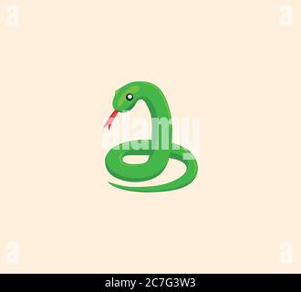 Vector isolated Snake icon. Snake color illustration Stock Vector