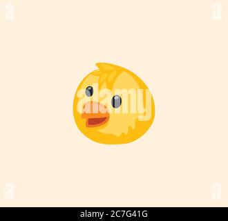 Baby Chick Face vector isolated illustration. Baby Chick icon Stock Vector