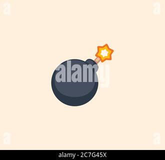 Bomb vector isolated illustration. Bomb icon Stock Vector