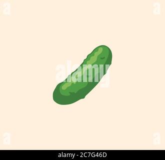 Cucumber vector isolated illustration. Cucumber icon Stock Vector
