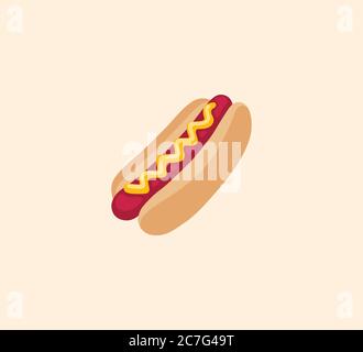 Hotdog vector isolated illustration. Hotdog icon Stock Vector