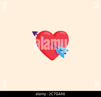 Heart with Arrow vector isolated illustration. Heart with Arrow icon Stock Vector