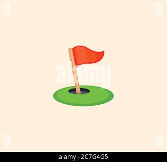 Golf flag vector isolated illustration. Golf flag icon Stock Vector
