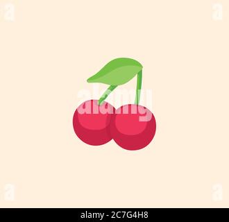 Cherry vector isolated illustration. Cherry icon Stock Vector