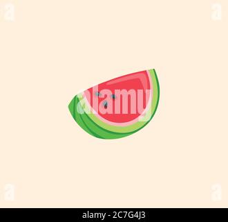 Watermelon vector isolated illustration. Watermelon icon Stock Vector