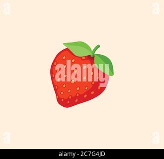 Strawberry vector isolated illustration. Strawberry icon Stock Vector