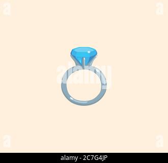 Diamond ring vector isolated illustration. Diamond ring icon Stock Vector