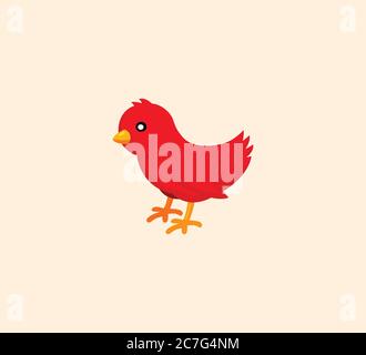 Red bird vector isolated illustration. Bird icon Stock Vector