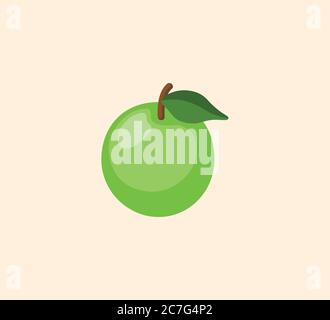 Green apple vector isolated illustration. Apple icon Stock Vector