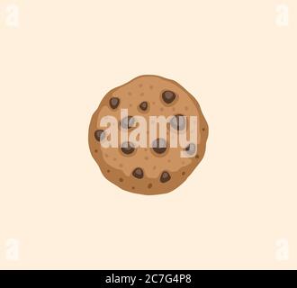 Chocolate cookie vector isolated icon. Chocolate cookie icon Stock Vector