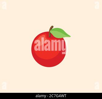 Red apple vector isolated illustration. Apple icon Stock Vector