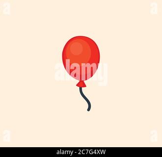 Red Balloon vector isolated illustration. Balloon icon Stock Vector