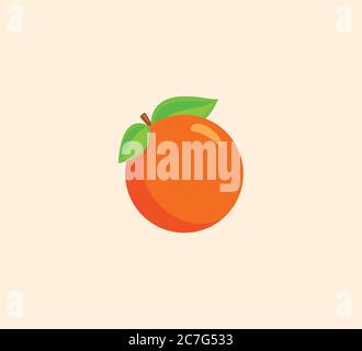 Tangerine vector isolated icon illustration. Orange fruit icon Stock Vector