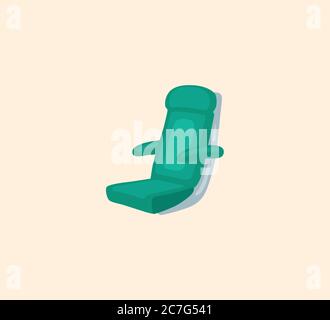 Passenger seat vector isolated illustration. Airplane seat icon Stock Vector