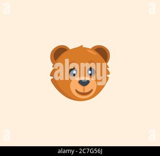 Bear face vector isolated illustration. Bear icon Stock Vector