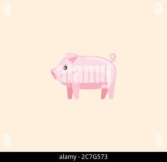 Pig vector isolated illustration. Pig icon Stock Vector
