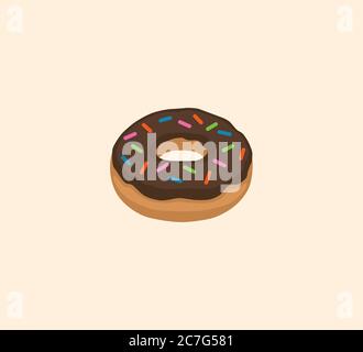 Donut vector isolated illustration. Donut icon Stock Vector