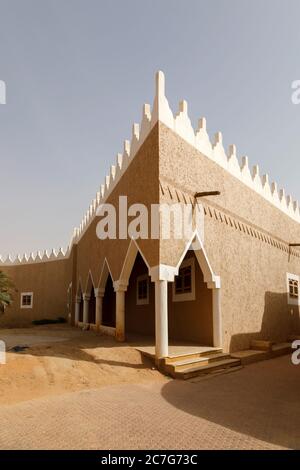 Ushaiger, Ar Riyadh in Saudi Arabia. A traditional restored village made of clay bricks. Ushaiger is one of the Heritage Villages in the Kingdom of Sa Stock Photo