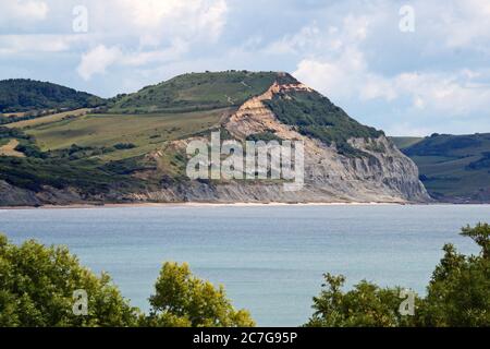 Golden Cap from the South West Coast Path near Devonshire Head at Ware, Lyme Regis, Dorset, England, Great Britain, United Kingdom, UK, Europe Stock Photo