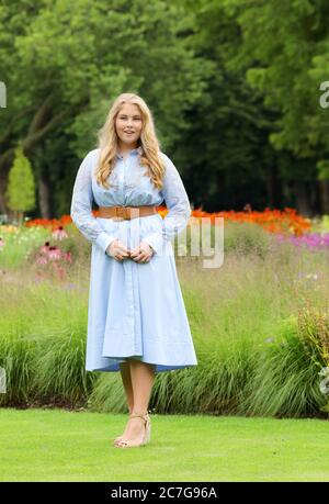 Princess Amalia of The Netherlands at Palace Huis Ten Bosch in The Hague, on July 17, 2020, posing for the media during the annual photo session before their summer vacationPhoto: Albert Nieboer /  Netherlands OUT / Point de Vue OUT | Stock Photo