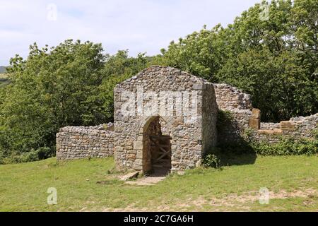 Remains of St Gabriel's Church, Stanton St Gabriel, Morcombelake, Dorset, England, Great Britain, United Kingdom, UK, Europe