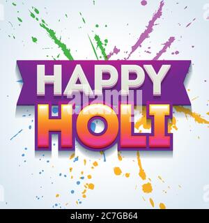 Vector illustration for Happy Holi celebrations greeting card  Stock Vector