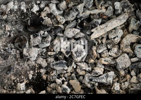 barbeque ash in a grill in a garden, summer time vacation Stock Photo