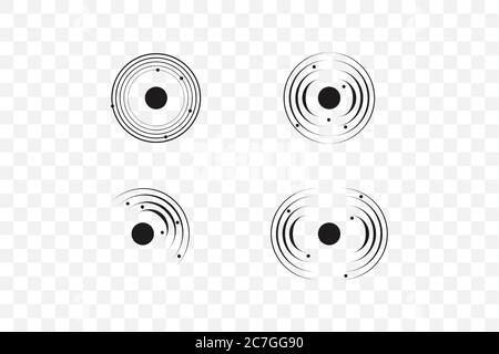 Sonar wave sign. Vector illustration. Radar icon Stock Vector