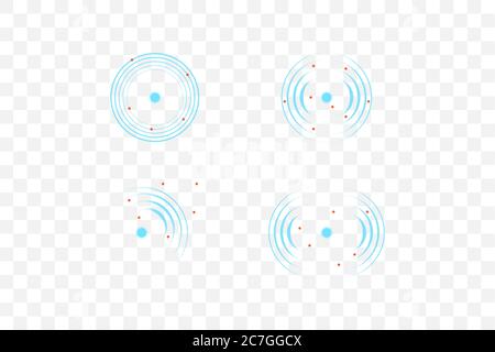 Sonar wave sign. Vector illustration. Radar icon Stock Vector