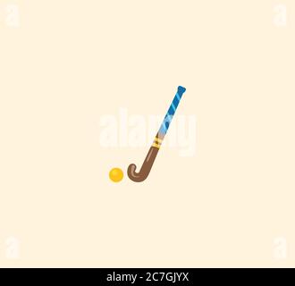 Field Hockey vector isolated icon illustration. Field Hockey icon stock illustration Stock Vector