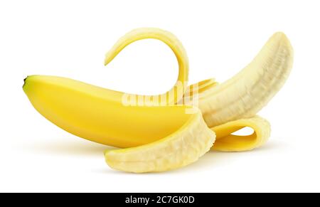 Vector banana on white background Stock Vector