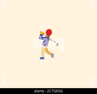 Woman Golf player vector isolated icon illustration. Golf icon stock illustration Stock Vector