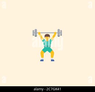 Power lifting vector isolated icon illustration. Power lifting icon stock illustration Stock Vector