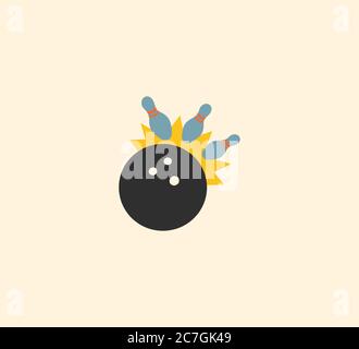 Bowling vector isolated illustration. Bowling icon Stock Vector